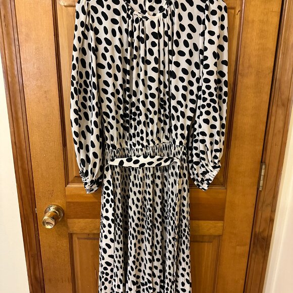 AYR The Who’s She Dress in Hot Dot off white and black, M - Picture 3 of 6